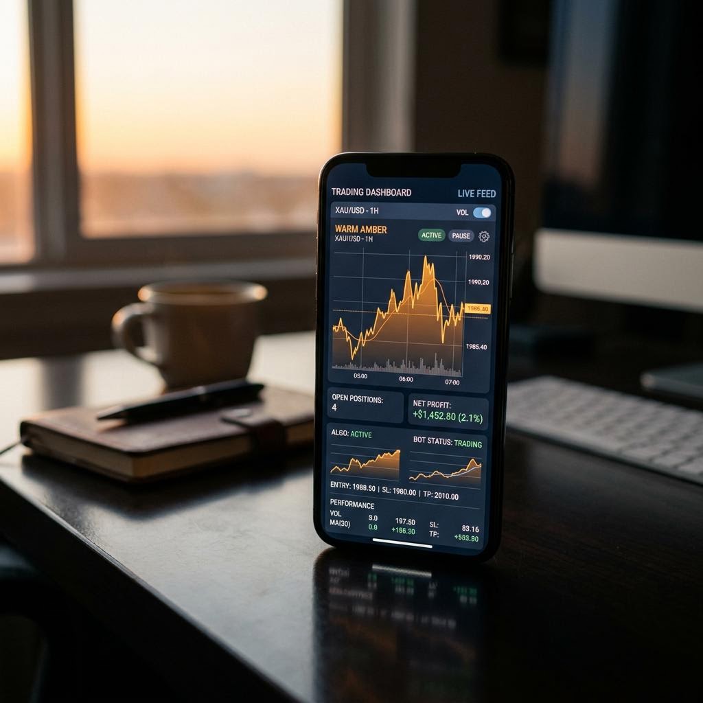 vaultimary trading terminal displaying analytics on a mobile interface
